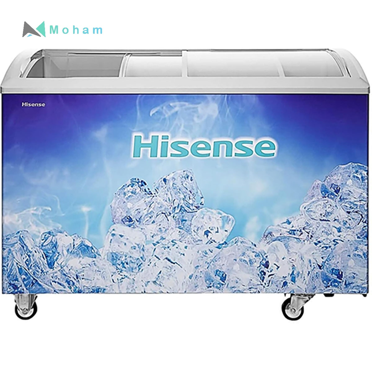 Hisense Sliding Door Freezer White 395 Litres Curved Glass ICC394N4AWU