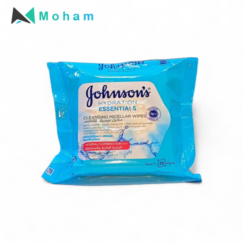 JOHNSON HYDRATION ESSENTIAL. CLEANSING WIPES 25PC/PK