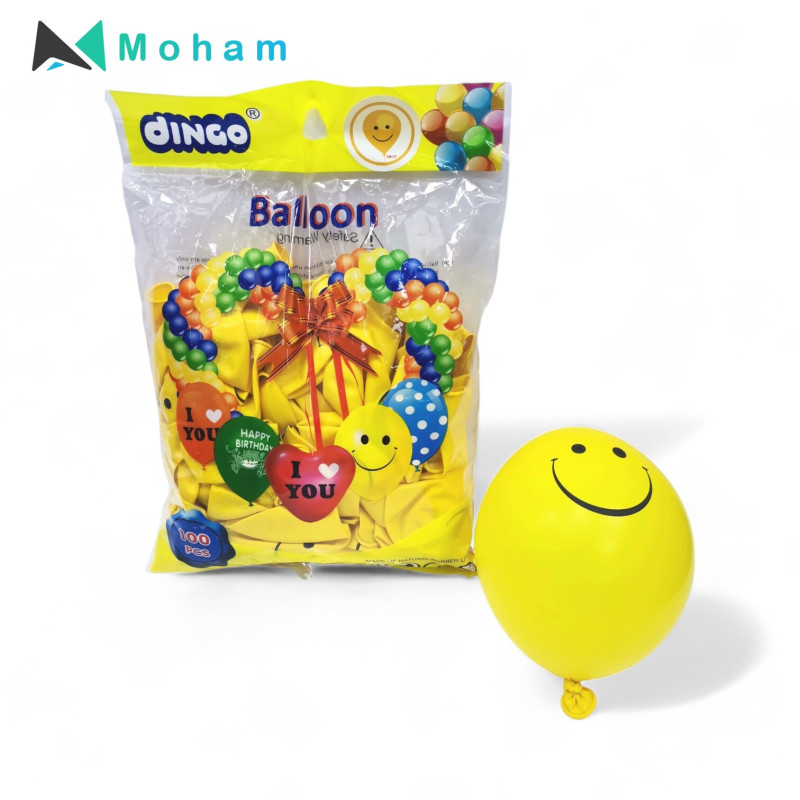 Dingo Balloons - 100 Pcs Assorted Party Balloons with "Happy Birthday" and "I Love You" Designs