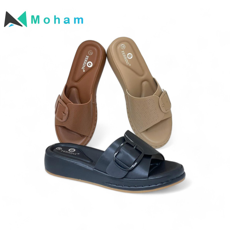 SPIC Ferrini Women's Buckle Slide Sandals
