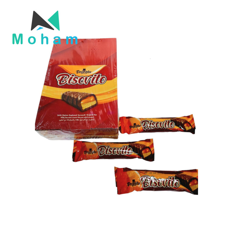 Biscuito Milk Chocolate Coated Biscuit with Caramel Bars 24pcs. 36 grams