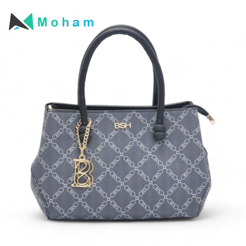 Elegant Monogram Tote Bag with Gold Accents