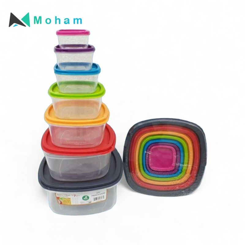 STORE FRESH SQUARE CONTAINER SET OF7