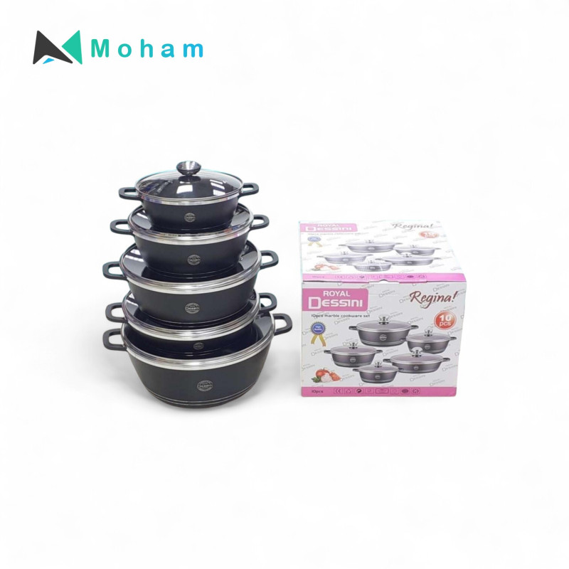 BLACK ALUMUNIUM COOKWARE POT-10PCS