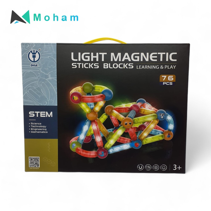 Light Magnetic Sticks Blocks Learning & Play Set