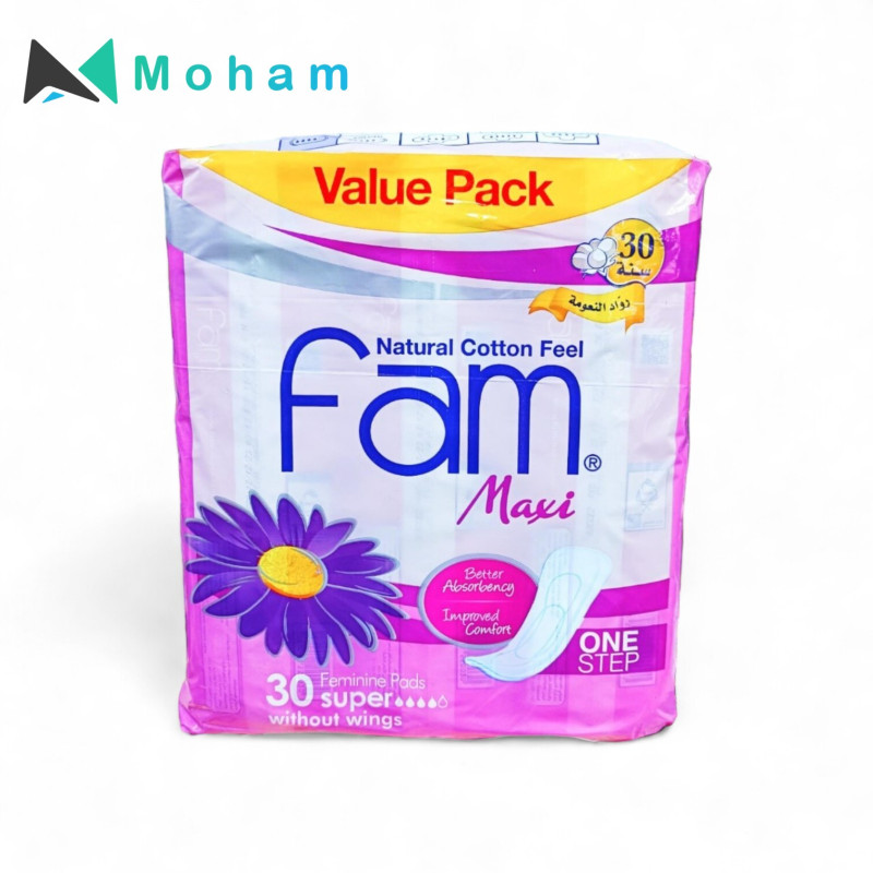 FAM MAXI PADS PINK (ONE STEP) 30/PK