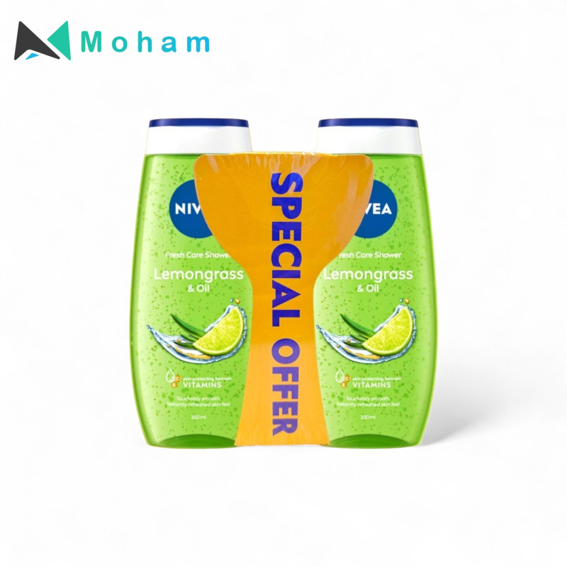 NIVEA LEMON GRASS & OIL SHOWER GEL 250ML 2PC OFFER PK
