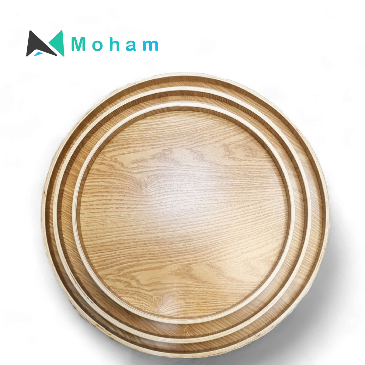 3-Piece Bamboo Round Tray Set - Small (30 cm), Medium (35 cm), Large (40 cm)