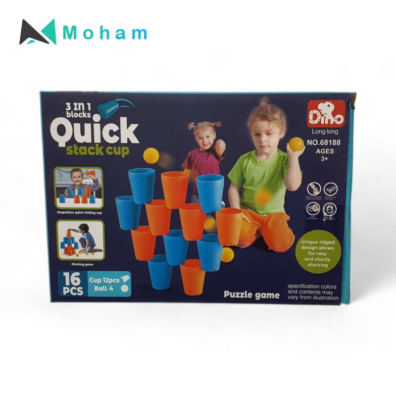 3-in-1 Quick Stack Cup Blocks Set