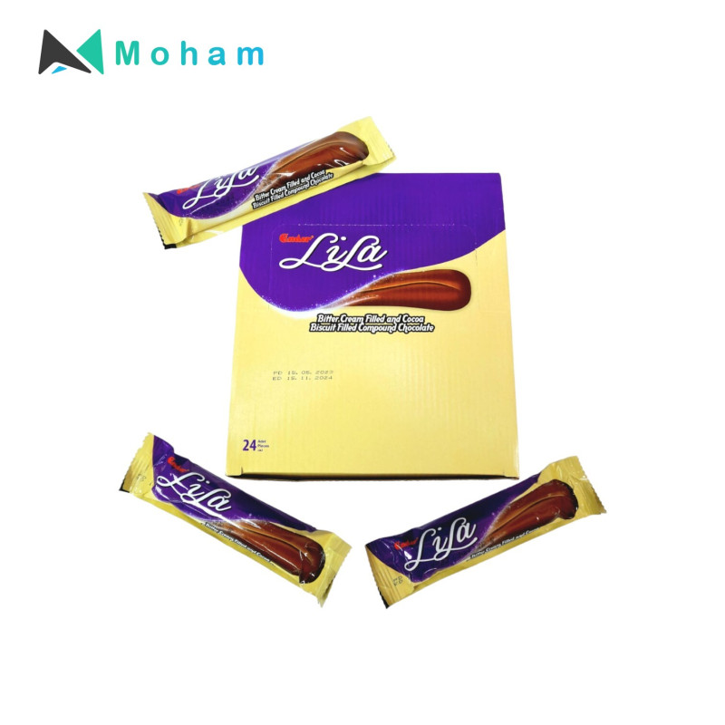 Ender Lila Bitter Cream & Cocoa Biscuit Filled Compound Chocolate 24pcs. 42 Grams