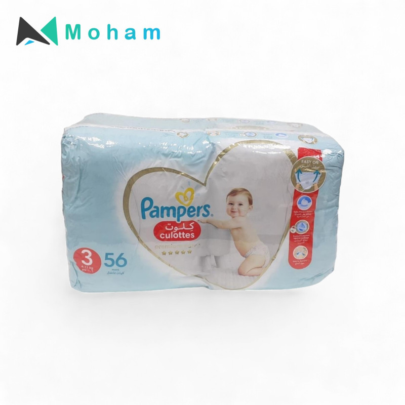 PAMPERS PREMIUM C/PANTS NO3 2*56PC