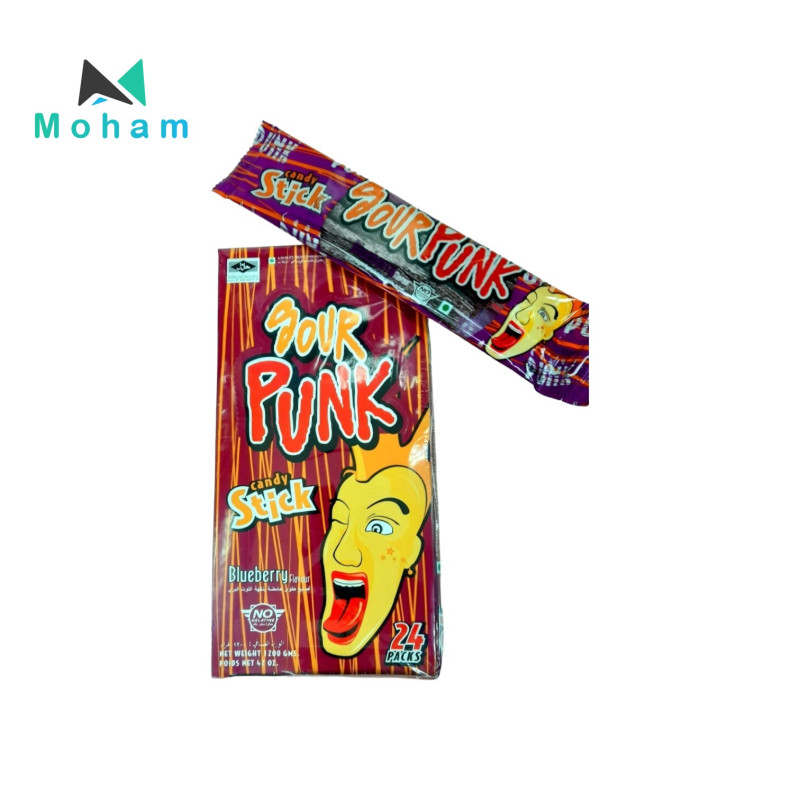 Sour Punk Blueberry Candy Sticks 24pcs. 50 Grams