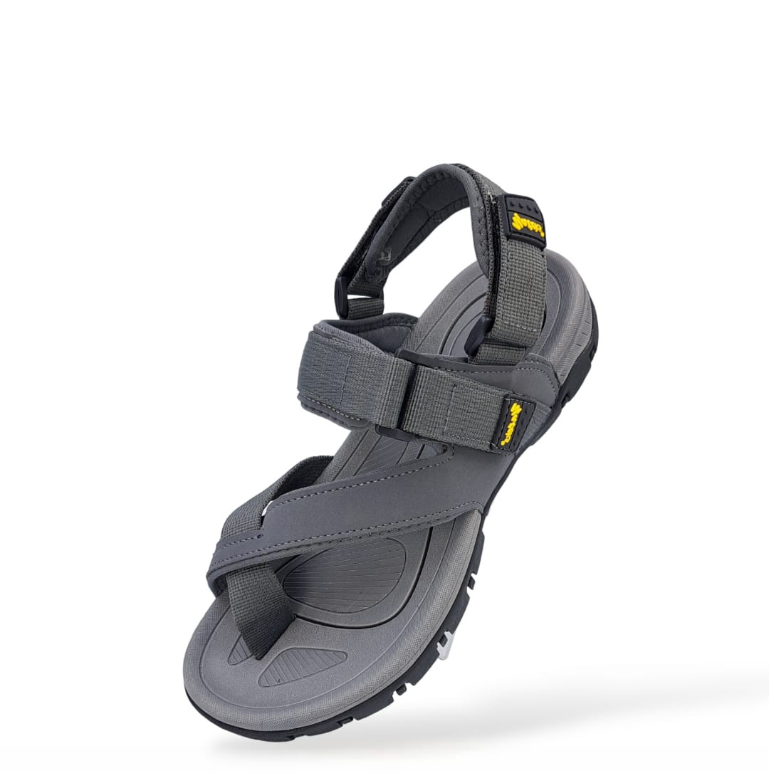 Men's Brown Yateks Sandals with Grooved Sole