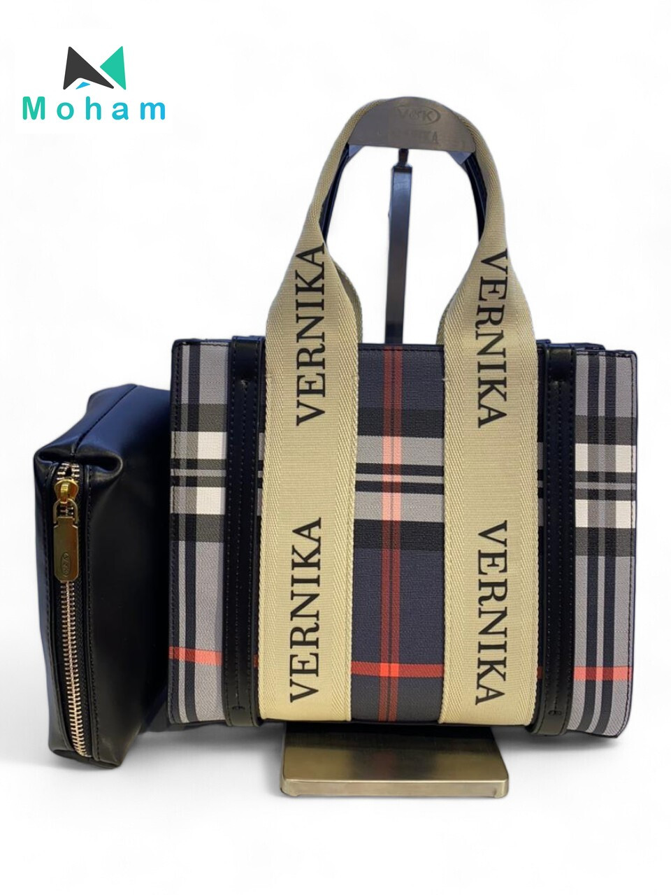 Perfect Plaid Handbag and Clutch Set