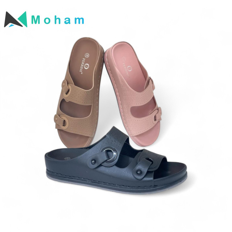 SPIC Ferrini Women's Double Buckle Slides