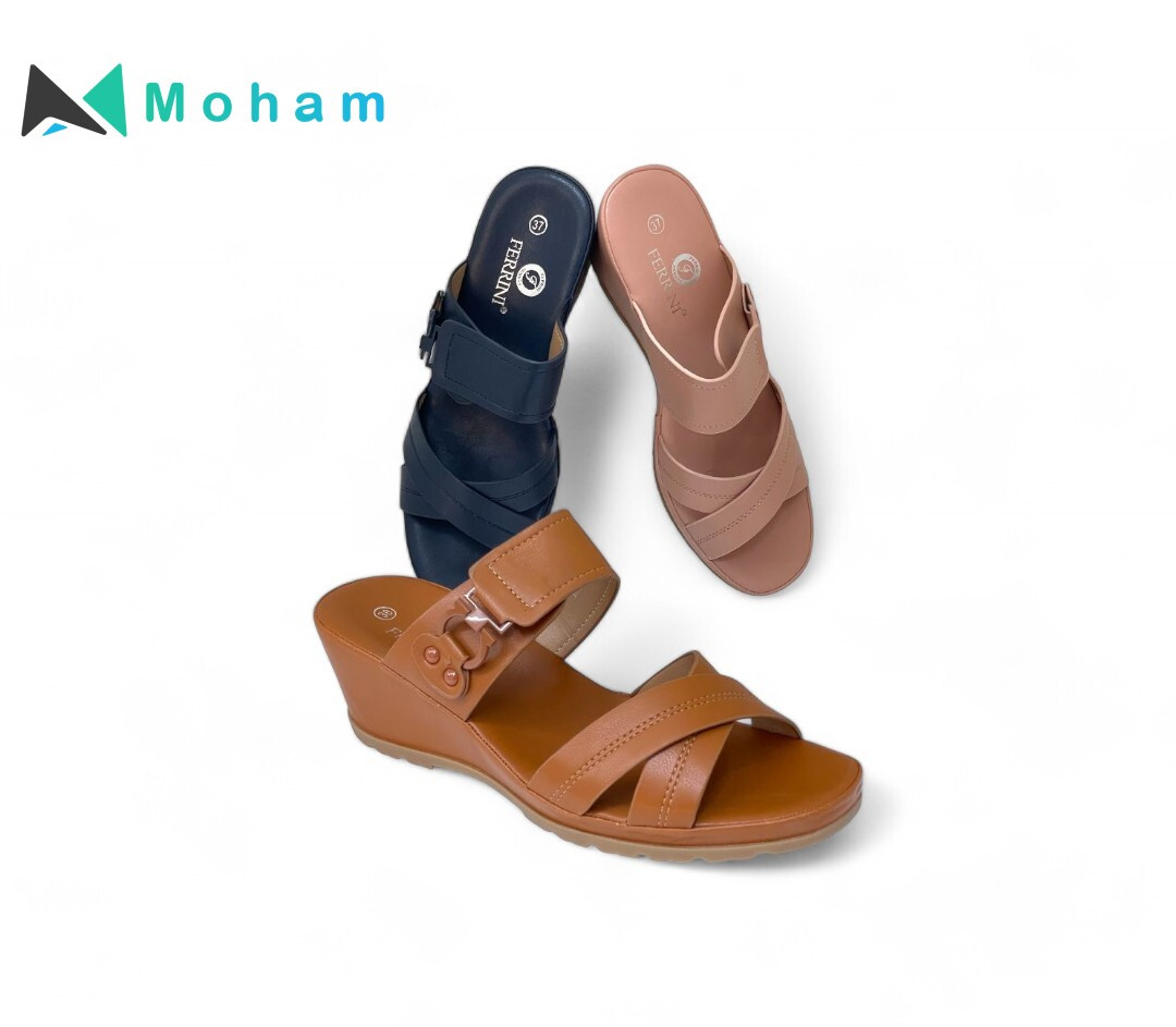 SPIC Ferrini Women's Double-Strap Wedge Sandals