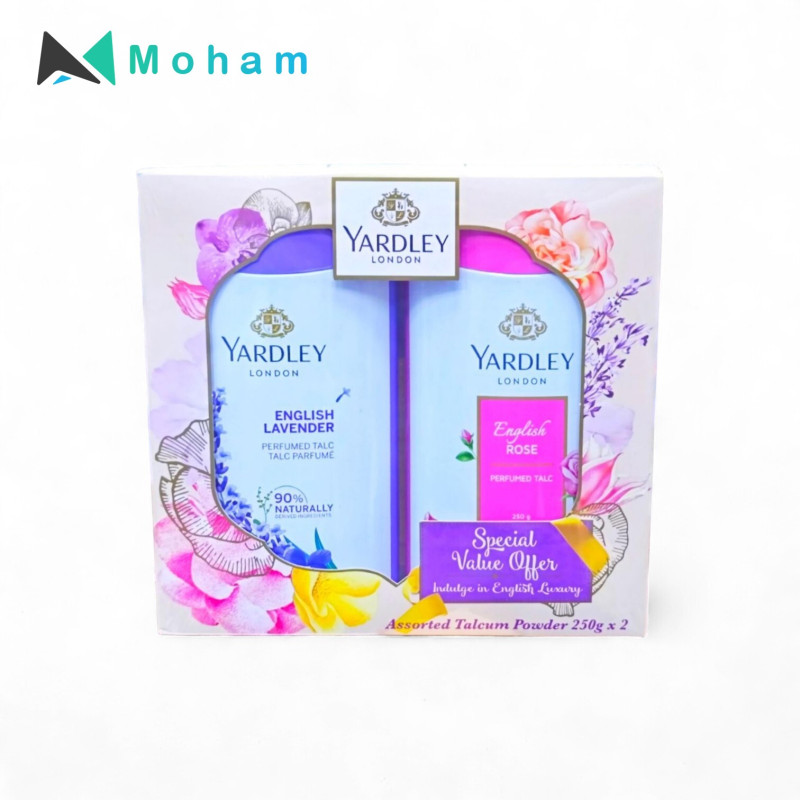 YARDLEY LAVENDER+ROSE 250GM TALCUM POWDER