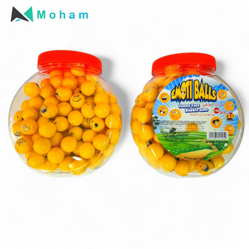 Zed Candy Emoti Balls Funny Face Bubble Gum 150pcs. 1kl
