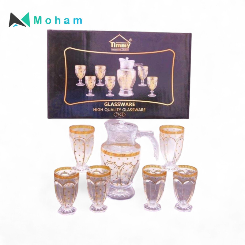 TIMMY GLASSWARE  1JUG+6CUPS (170/1580ML)