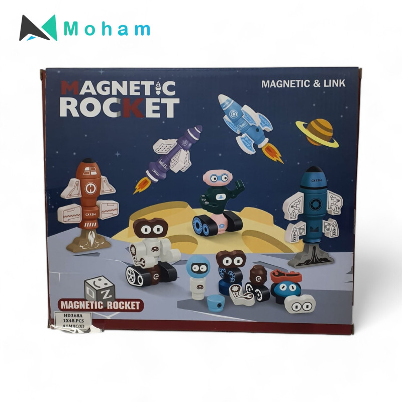 Magnetic Rocket Building Blocks Set