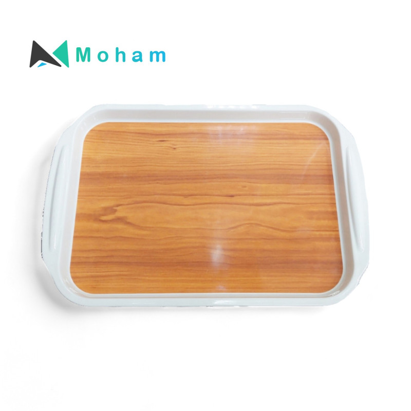 Elegant Floral Design Rectangular Serving Tray - 57 x 37 cm