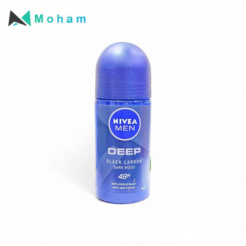 NIVEA (M) DEEP BLACK CARBON DARK WOOD ROLL ON 50ML (GERMANY)