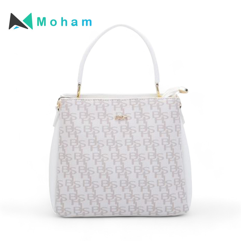 Stylish Monogrammed Handbag with Gold Accents