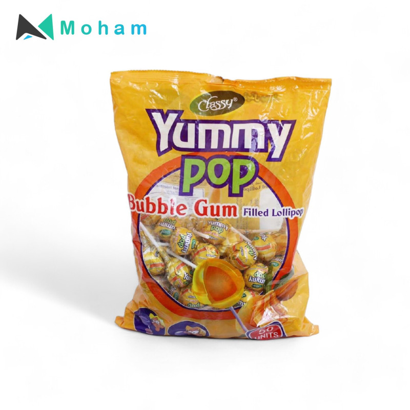 Classy Yummy Pop Bubble Gum Filled Lollipop-Mango Flavour
