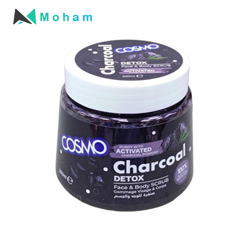 COSMO CHARCOAL FACE & BODY SCRUB 500ML
