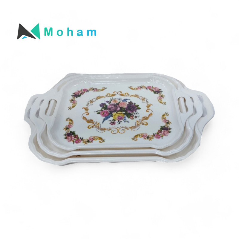 Nesting Melamine Serving Trays - Set of 3