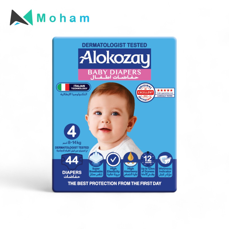 Alokozay Premium Baby Diapers - SIZE 4 – 44 pcs