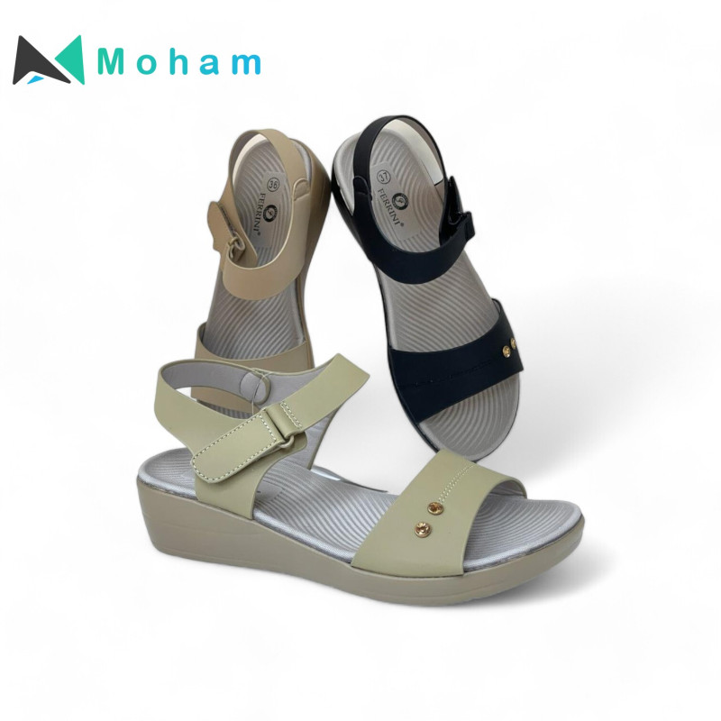 SPIC Ferrini Women's Double Strap Wedge Sandals