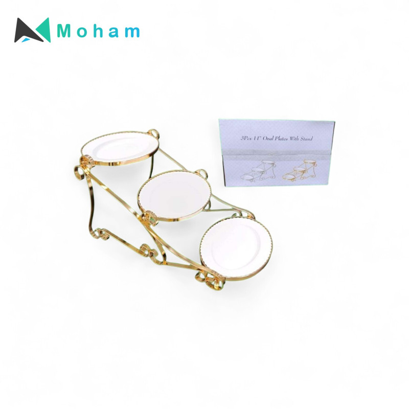 OVAL PLATES WITH STAND 11"-3PCS