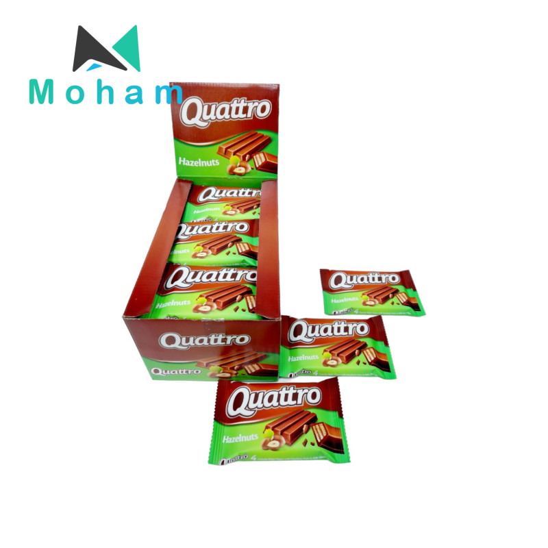 Quattro Hazelnut Chocolate Wafer Bars 24pcs. 33 grams