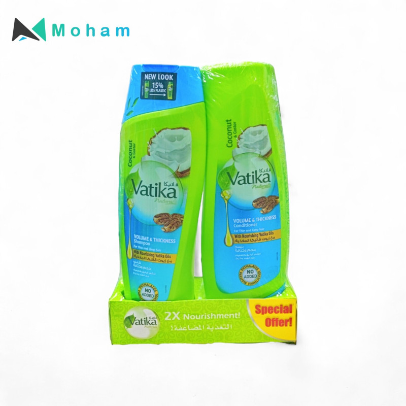 VATIKA SHAMPOO+CONDITIONER COCONUT & CASTOR 400ML