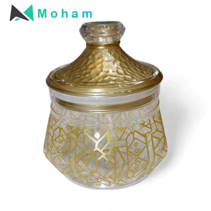Geometric Gold-Accented Glass Canister Set