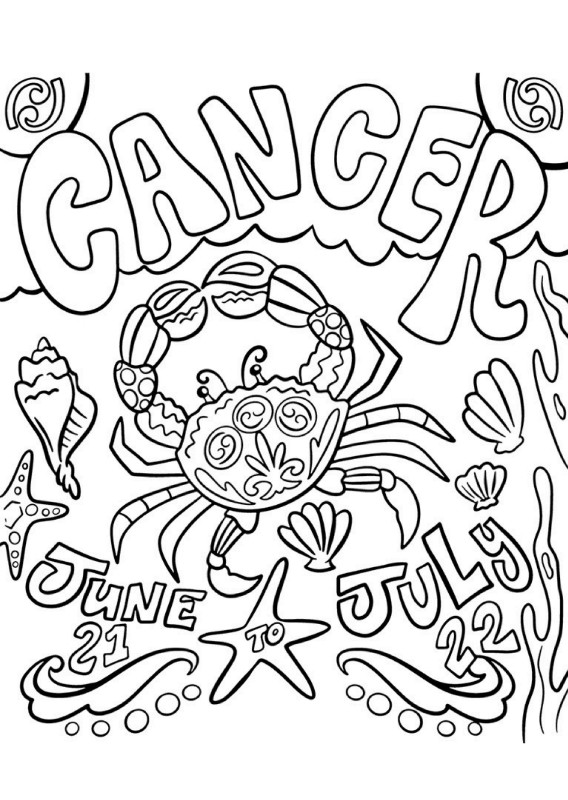 Cosmic Cancer Coloring Page