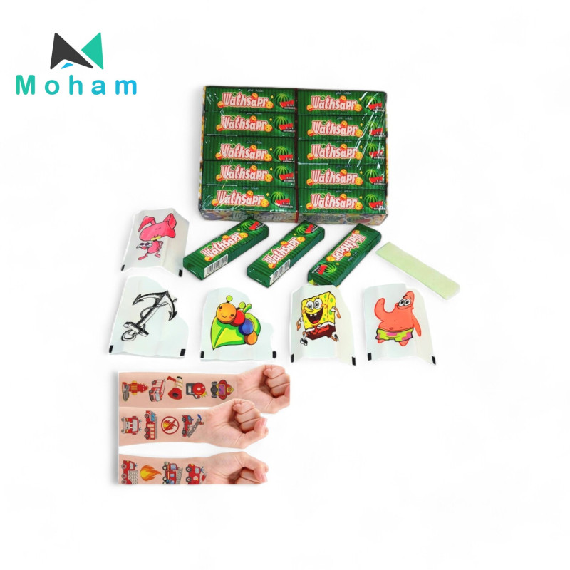 Watermelon Bubble Gum with Temporary Tattoos 20 pcs. 12 grams