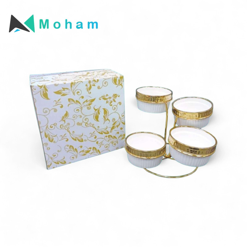 PLATE WID METAL SHELF 9.2X9.2X4.5CM- 4PCS