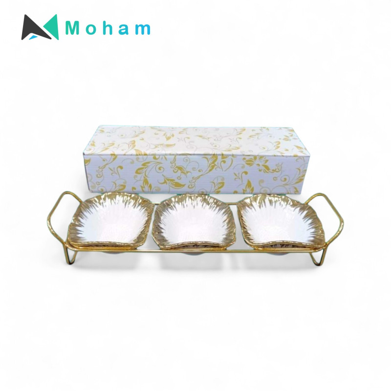 PLATE WID METAL SHELF 9.3X9.3X4.3CM-3PCS