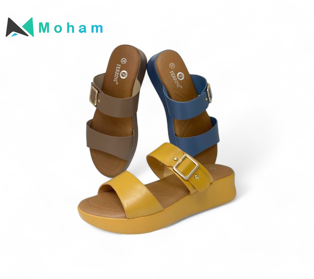 SPIC Ferrini Women's Double-Strap Wedge Sandals