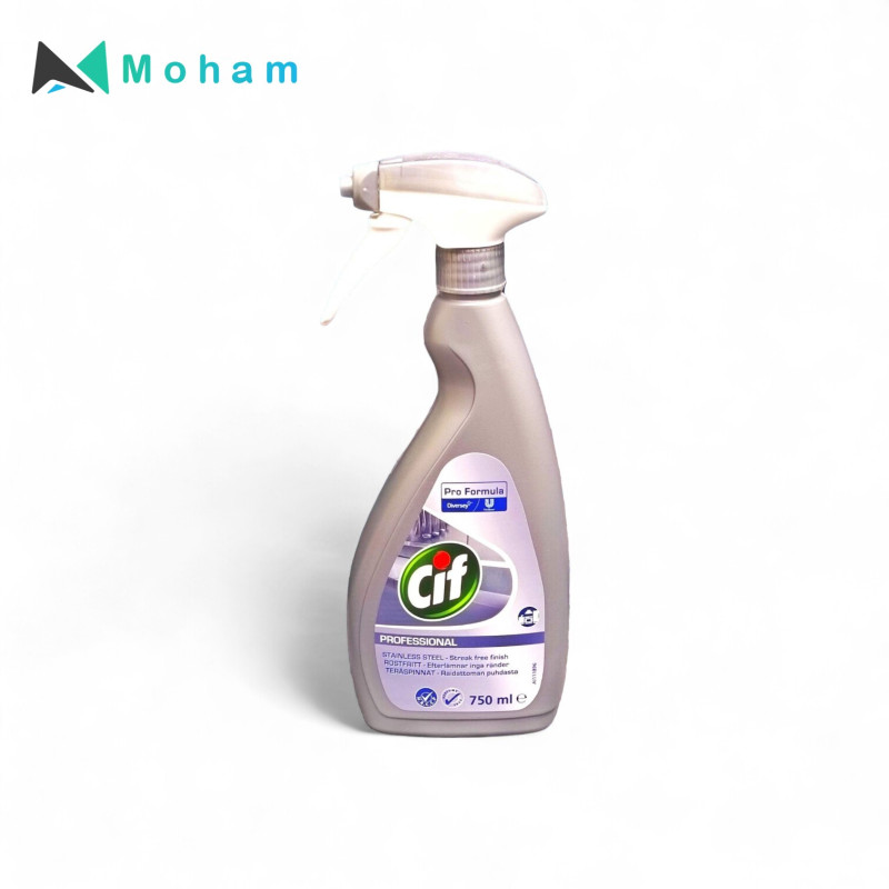 CIF PROFESSIONAL STAINLES STEAL & GLASS CLEANER SPRAY 750ML