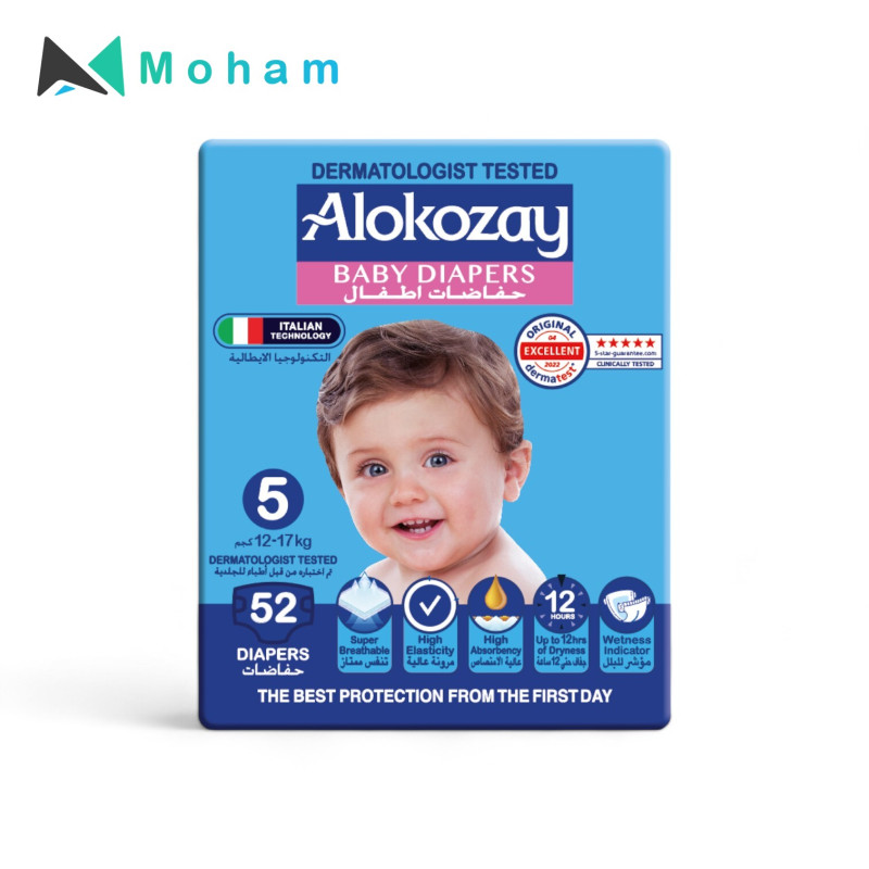 Alokozay Premium Baby Diapers - SIZE 5 – 52 pcs