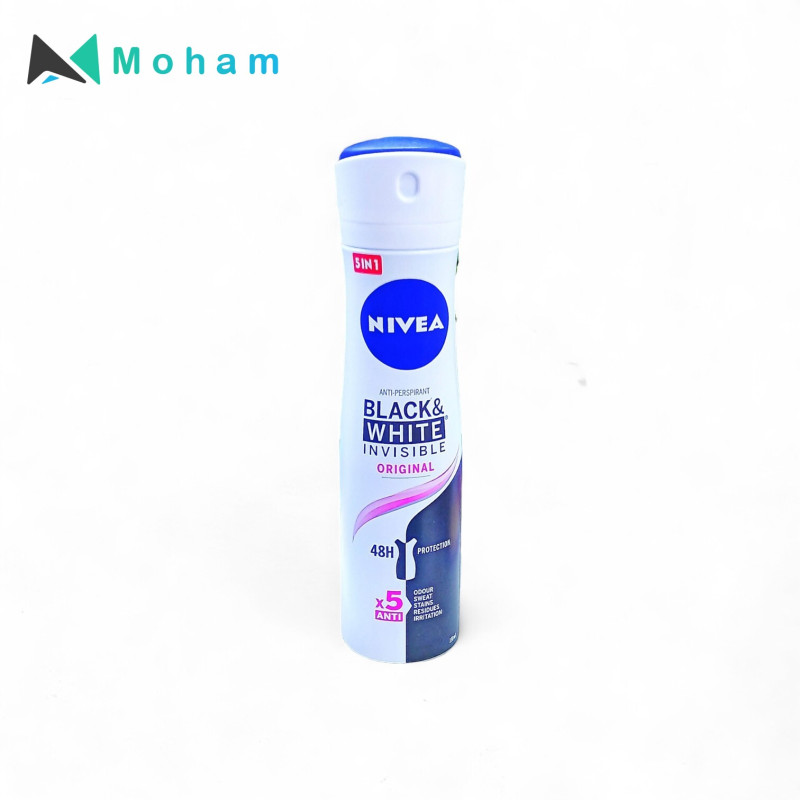 NIVEA DEO SPRAY INVISIBLE BLACK & WHITE ORIGINAL FEMALE 150ML