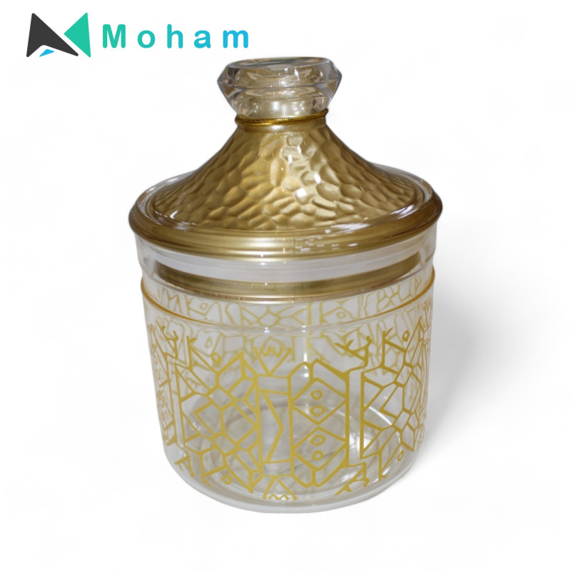 Gold Accented Glass Canisters with Lids