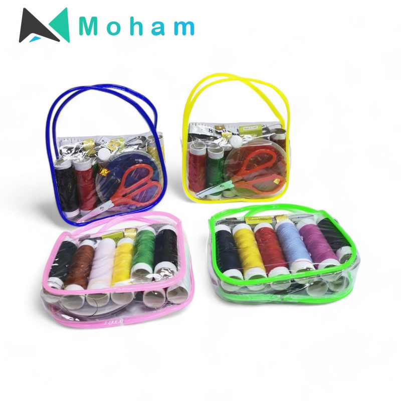 Three Clear Plastic Sewing Bags