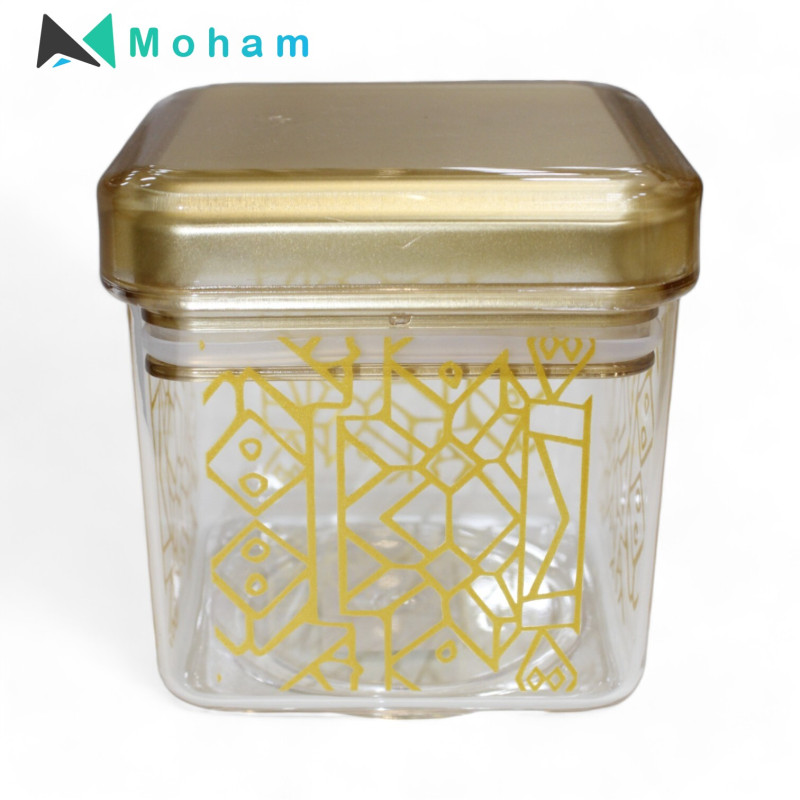 Geo-Chic Pantry Trio: Gold-Kissed Geometric Storage Canisters