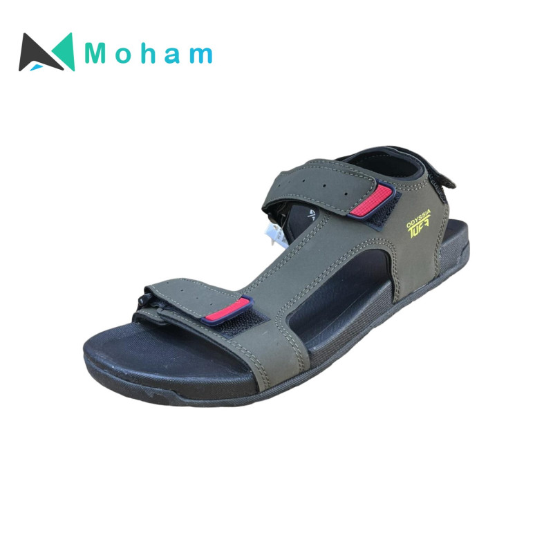 Odyssia Tuff Men's Black Sports Sandals - Durable & Comfortable for Active Lifestyles