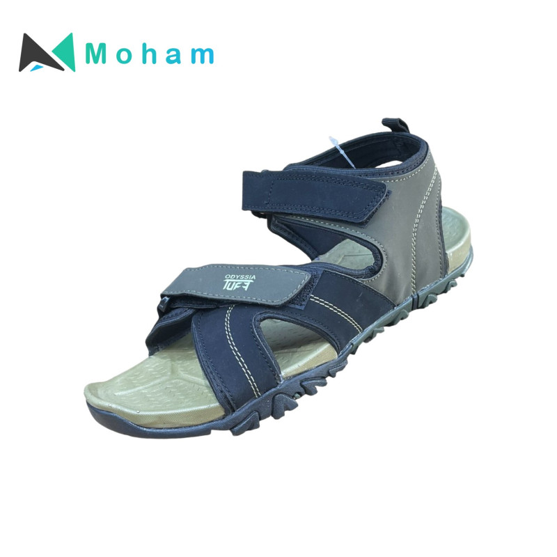 Odyssia Tuff Men's Black and Grey Sports Sandals