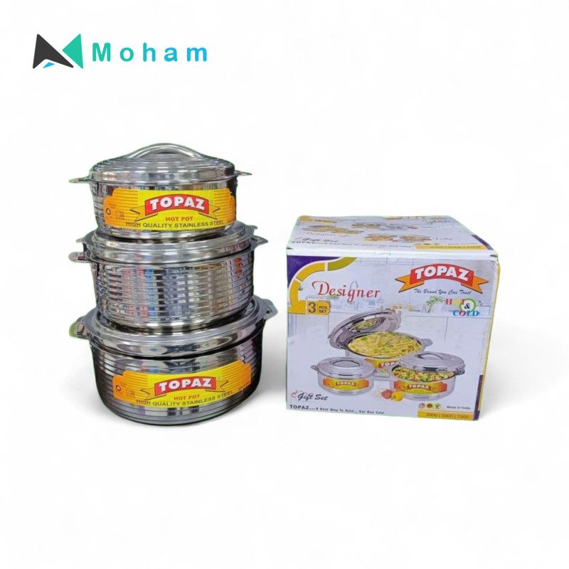 TOPAZ STAINLESS STEEL 3PCS HOTPOT SET